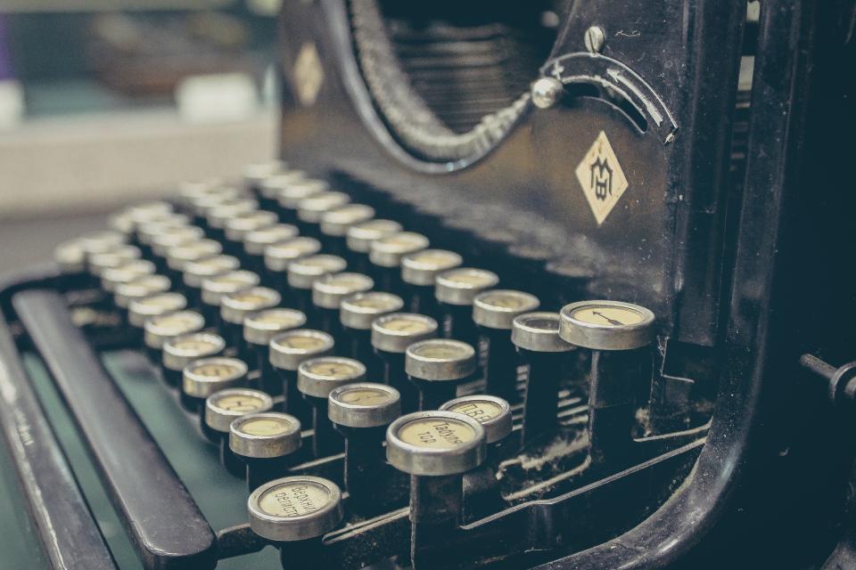 typewriter, vintage, old, history typing