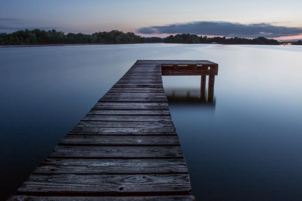 wood water lake dusk dock 
