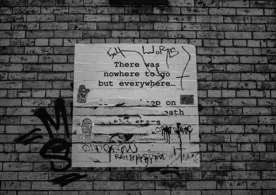 wall poster NewYork city Brooklyn bricks blackandwhite 