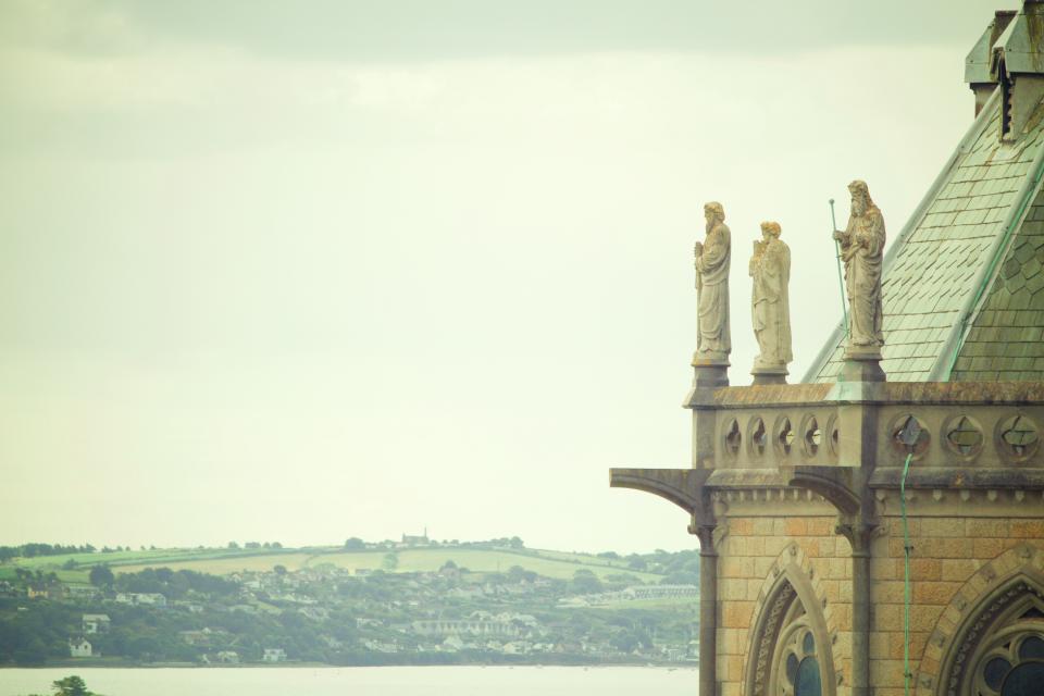 town StColman'sCathedral statues sky religion Ireland Cobh city architecture 