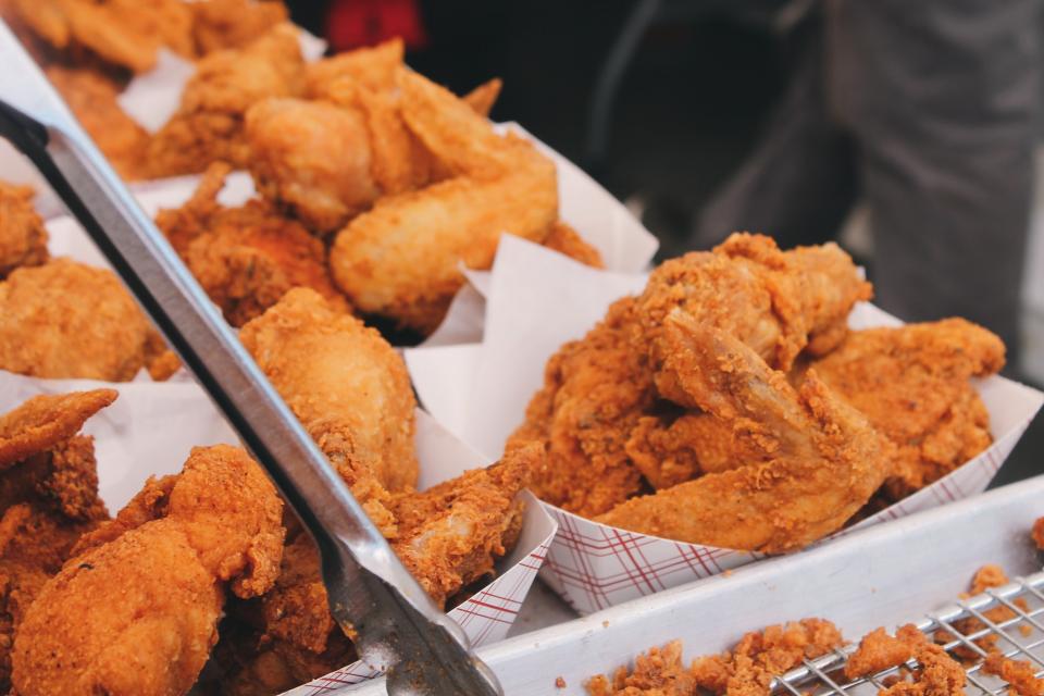 fried chicken, wings, food, breaded