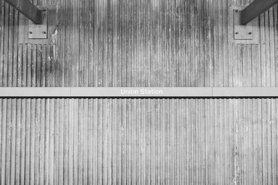 union station, black and white