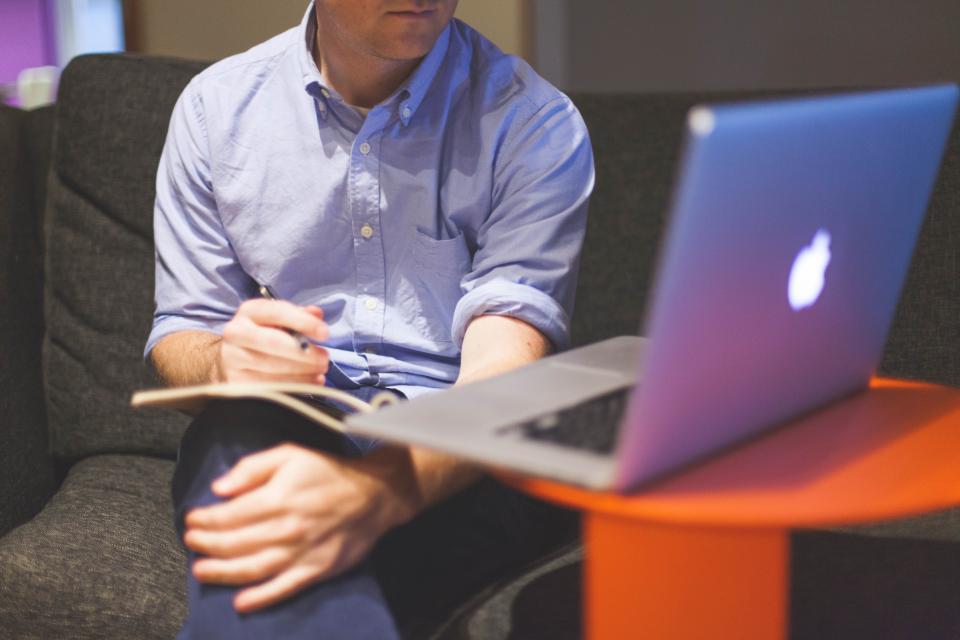 business, working, writing, macbook, laptop, computer, technology, notepad, office
