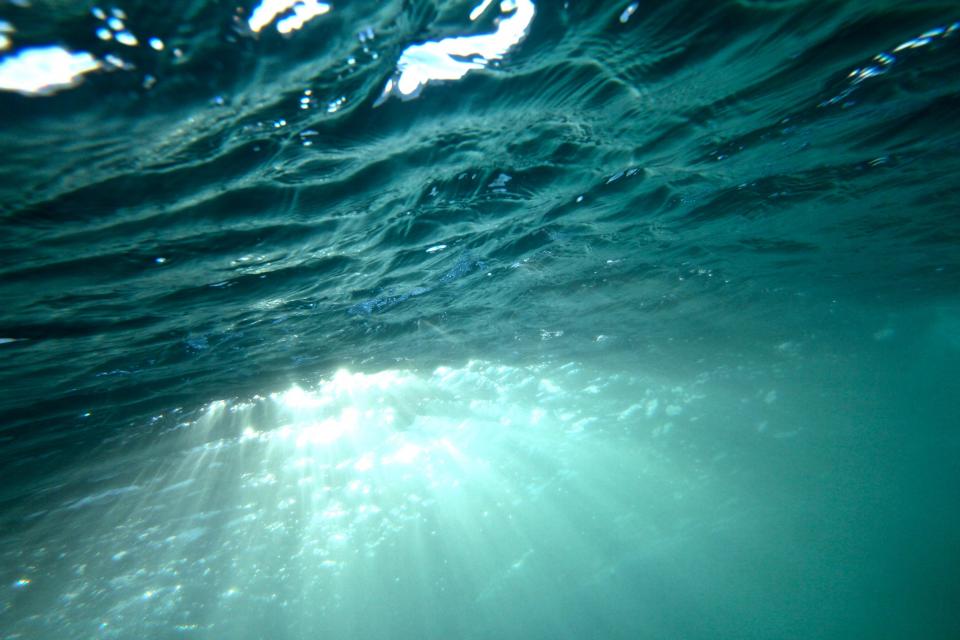 underwater sunbeams sea ocean 