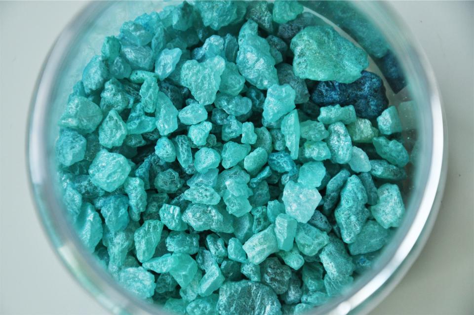 blue, rocks, jar, decor