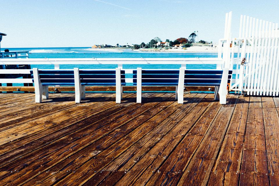 wood sunshine sunny summer sea pier ocean dock benches 