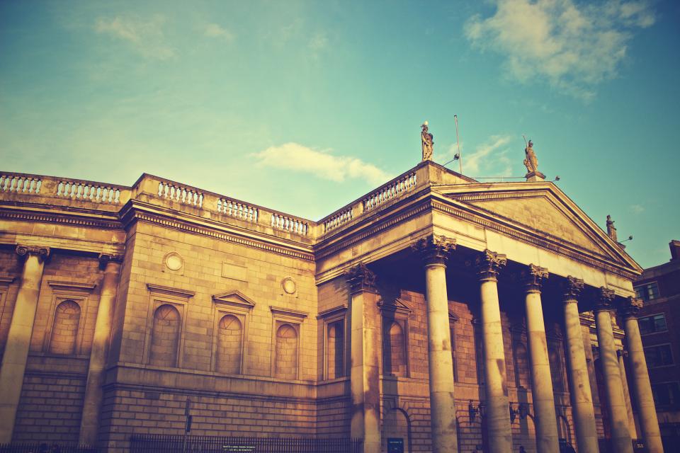 bank, building, architecture, sunrise, morning