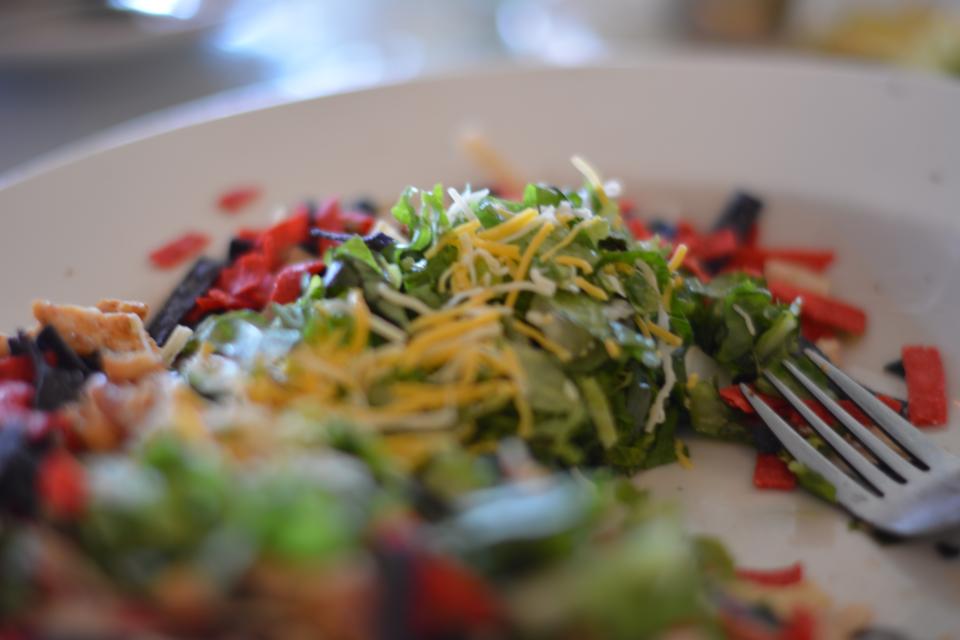 vegetables salad plate lunch lettuce Healthy fork food 