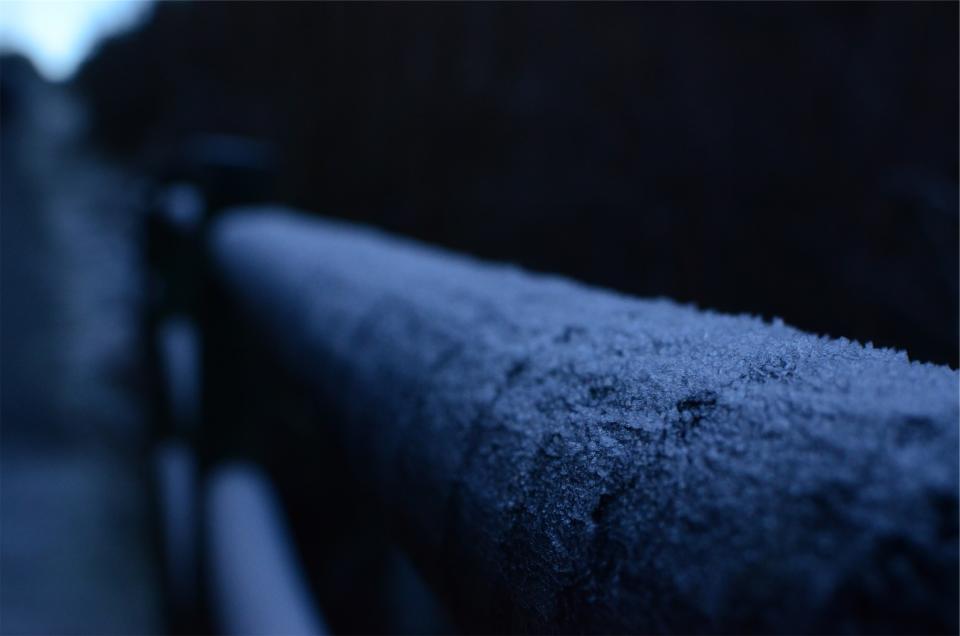 railing night frost dark 