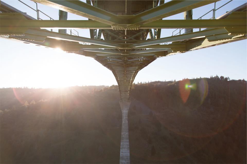 sunshine sunrays mountain Bridge architecture 