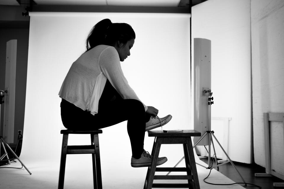 stool sneakers shoes photoshoot photography people model lights girl fashion blackandwhite backdrop 
