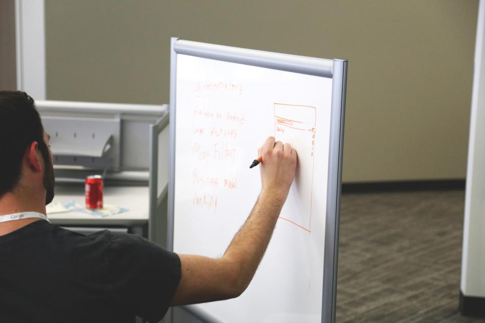 whiteboard planning office marker man guy business 
