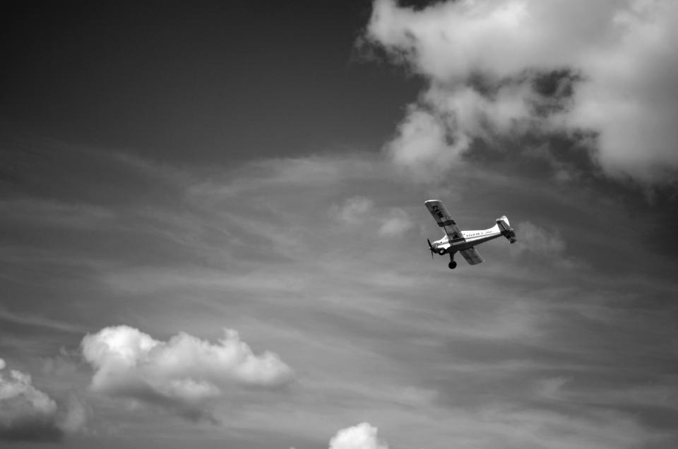 travel transportation sky flying clouds blackandwhite airplane 