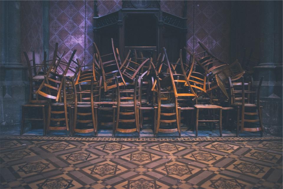 stacked chairs 