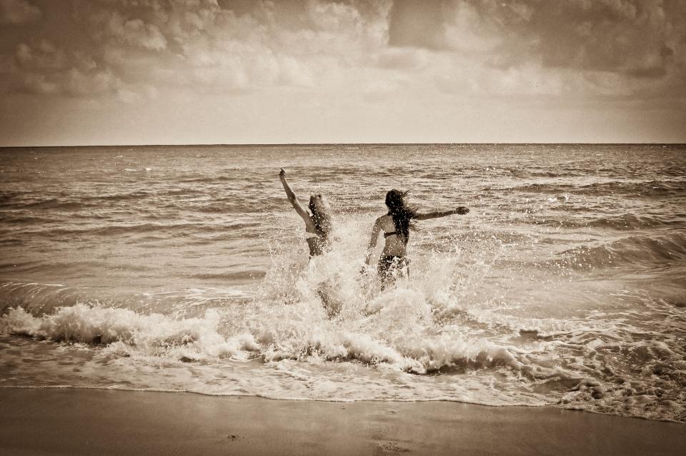 waves vacation splash shore sea sand people ocean girls fun beach 