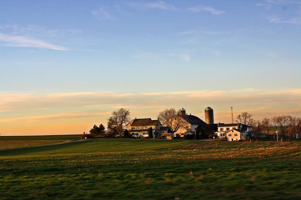 sky rural grass fields farm countryside Amish 