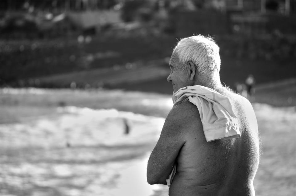 shore senior people old man elderly beach 