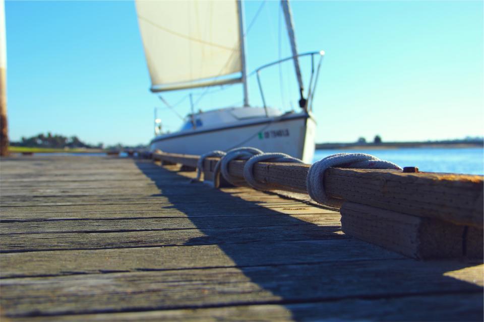 sunny sailboat dock 