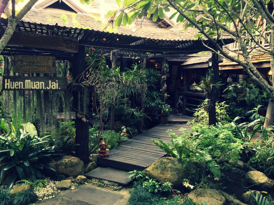 tropical thailand restaurant plants leaves garden chiangmai 
