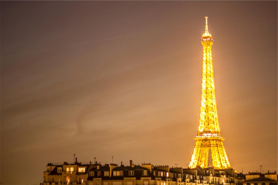 sky Paris night lights france EiffelTower dark architecture 
