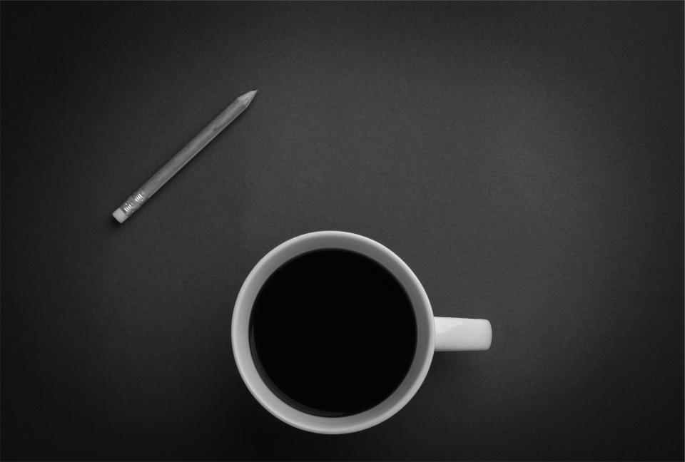 pencil mug cup coffee blackandwhite 