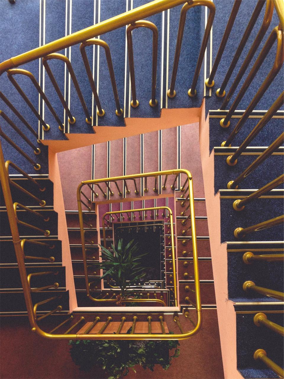 steps stairwell stairway stairs railing 