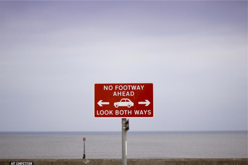 sign sea ocean footway beach 