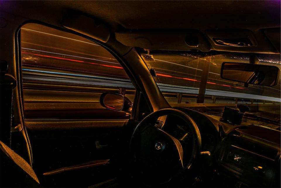 windshield Windows steeringwheel night interior driving dash car 