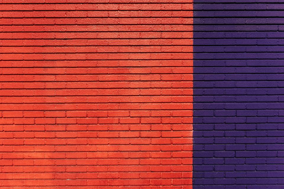 wall purple orange bricks 