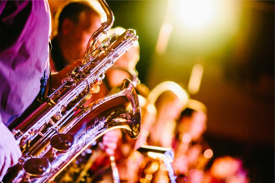 show saxophones musicians musicalinstruments music horns entertainment concert band 