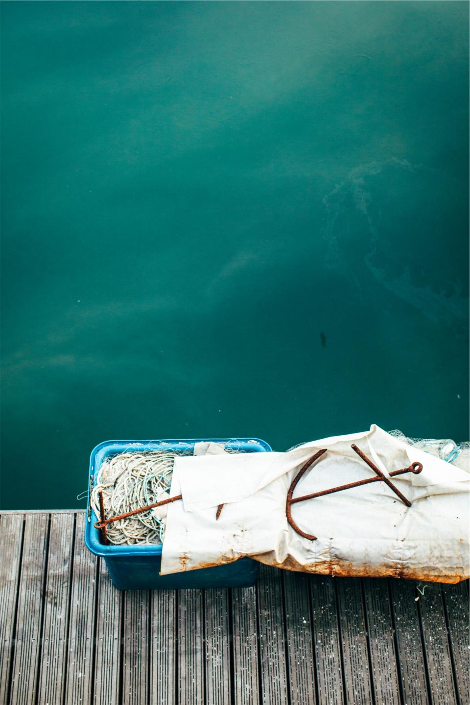 water rope lake dock bin anchor 