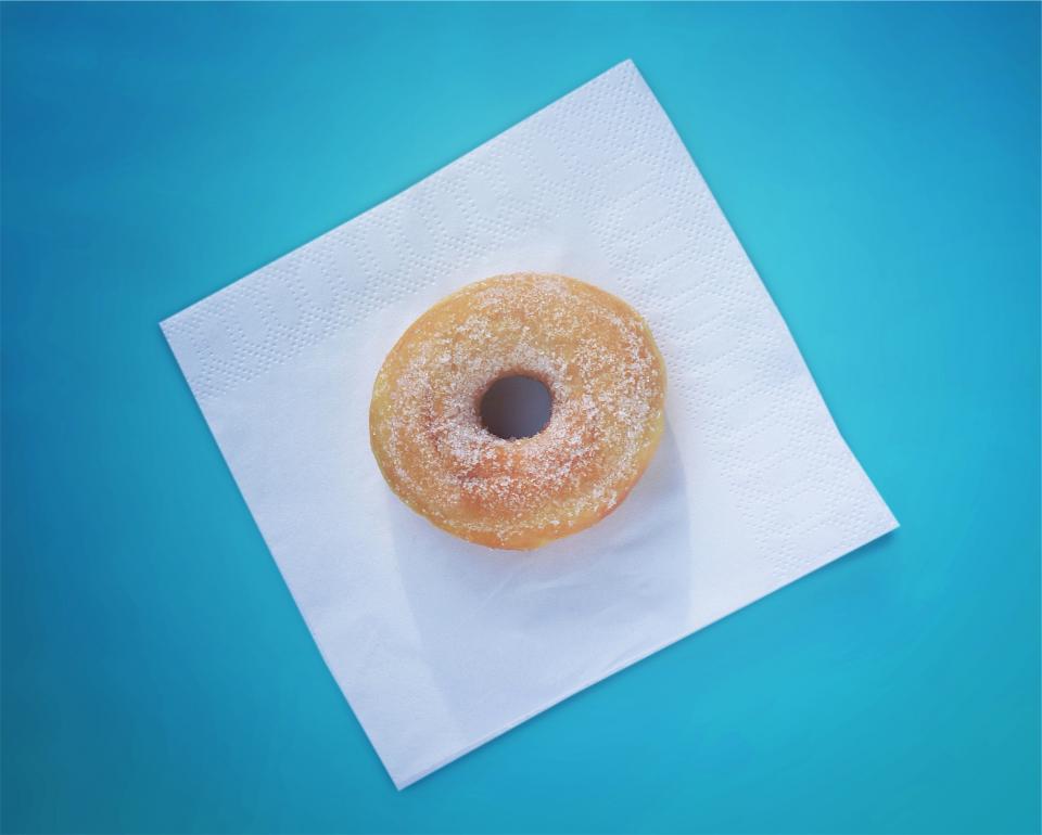 sugar napkin food donut dessert blue 