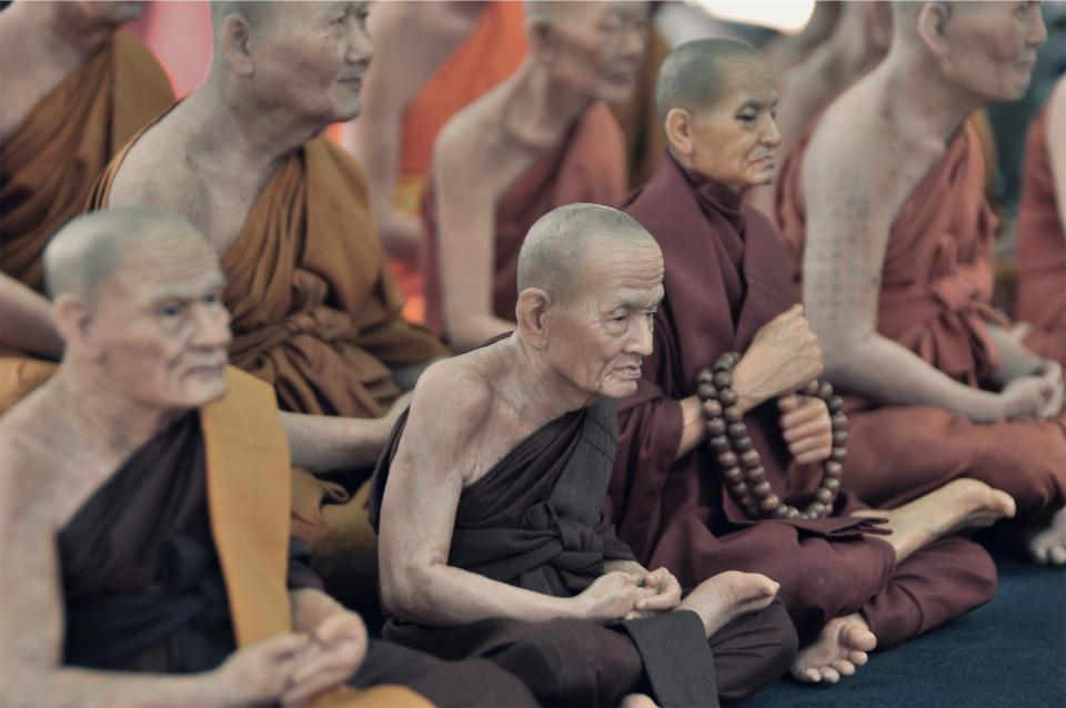monks, religion, culture, old, elderly, people, praying