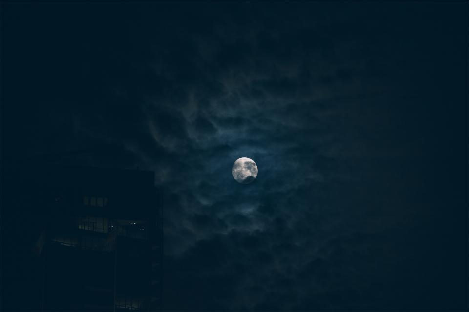 sky night moon evening dark clouds 