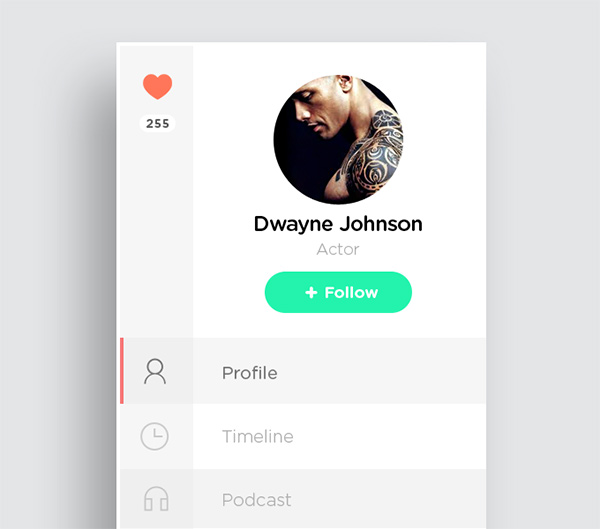 social simple profile widget minimal menu free follow 