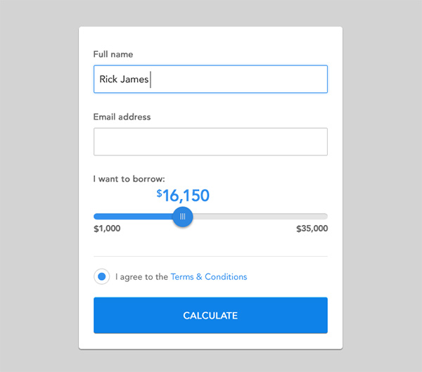 Simple Form with Toggle Slider & Button