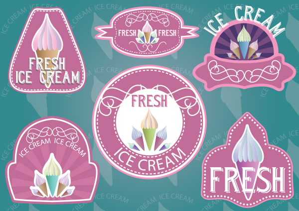 vintage vector retro logotypes logos labels icecream ice cream cone ice cream free 