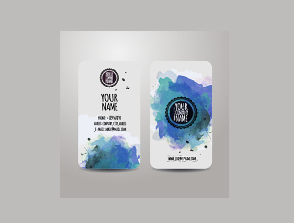 watercolor presentation identity grunge free card business card blue abstract  