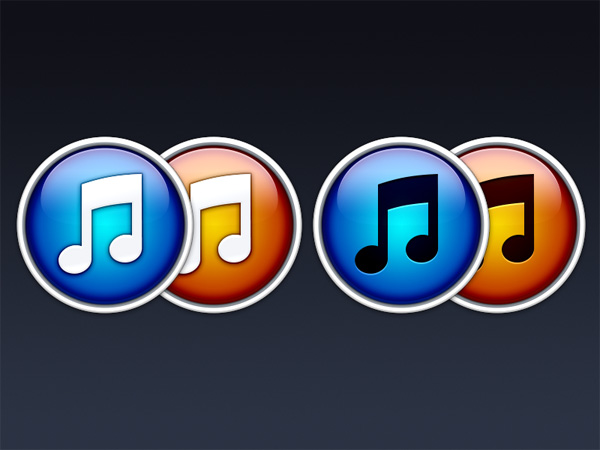 4 Colorful Styles iTunes 11 Icons Set 