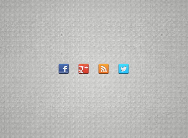 4 Impressed Social Media Icons Set PSD