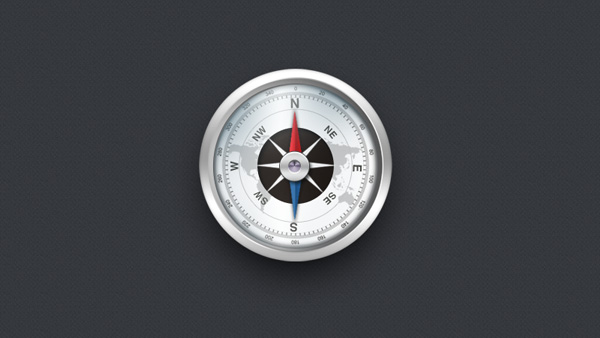 Intricate Detail Compass Icon PSD