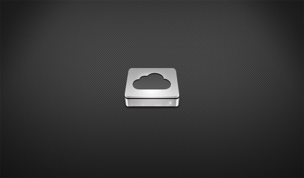 Metal 3D Cloud Icon PSD