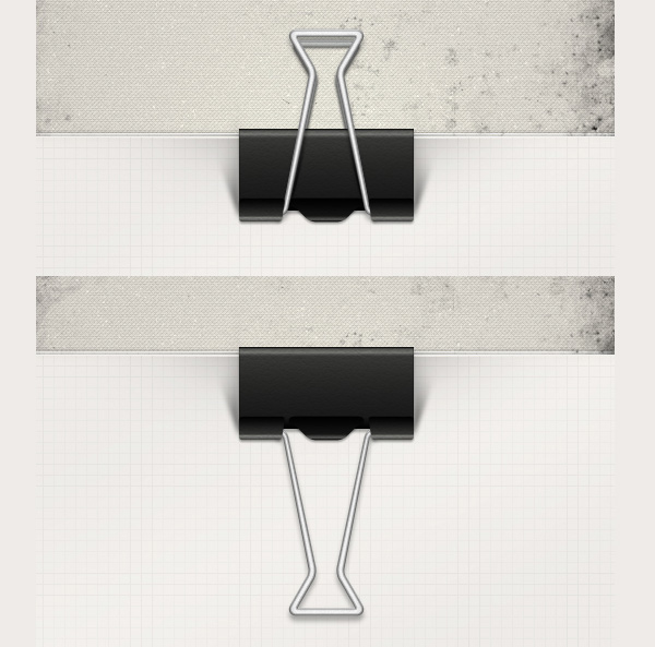2 Metal Clip Paper Binder Icons Set PSD