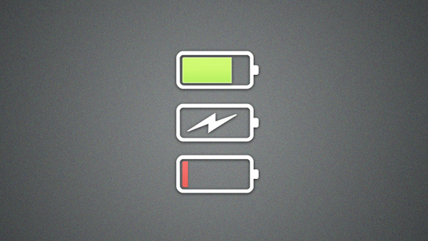 3 Ultra Simple Flat Battery Icons Set PSD