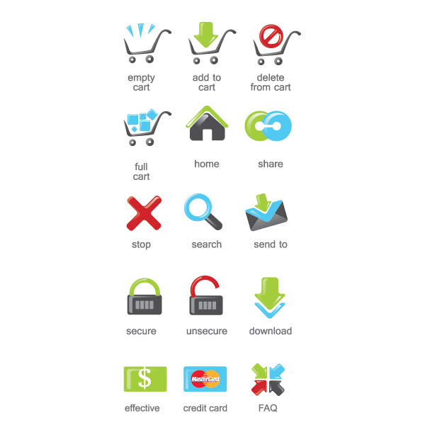 15 Fresh eCommerce Vector Icons Set
