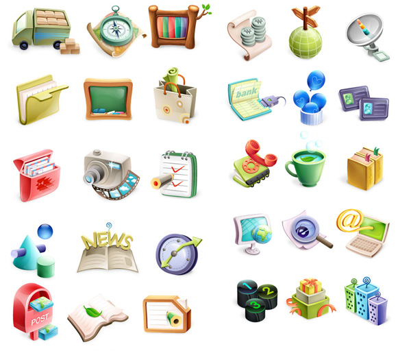 30 Amazing Colorful Mixed Vector Icons Pack