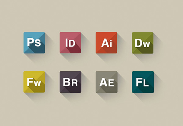 8 Elegant Adobe Program Icons Set PSD