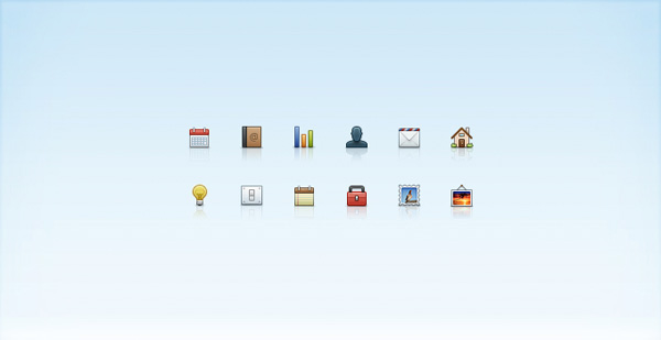 12 Mini 24px Web Icons Set PSD