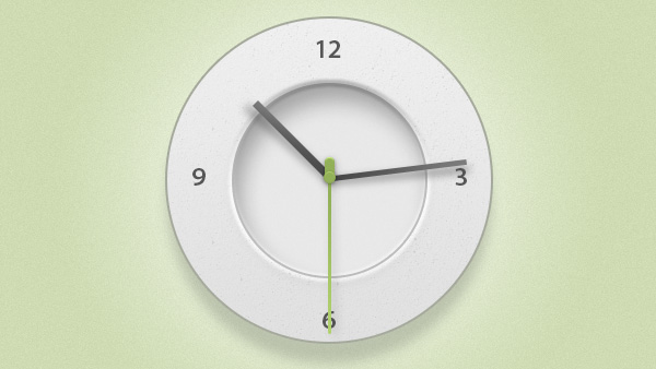 Minimal White Clock Icon PSD