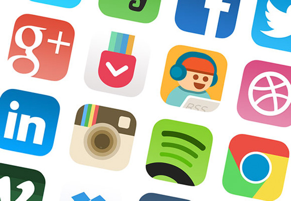 16 Fantastic Flat iOS7 Icons Set PSD